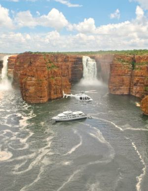 True North & Helicopter, King George Falls (Ken Duncan)