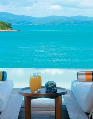 On the beach in luxury