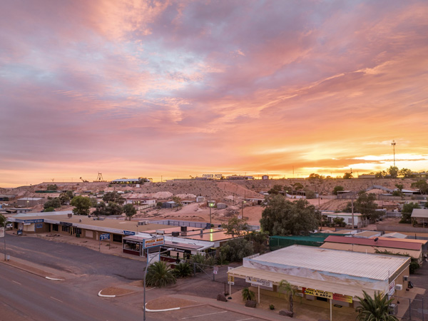 Coober Pedy in outback South Australia at sunset