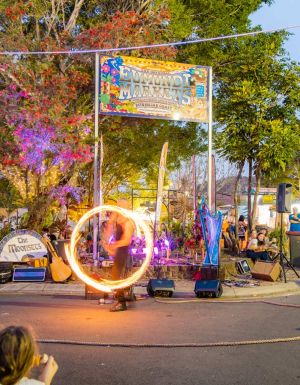 a live performance at Eumundi Markets