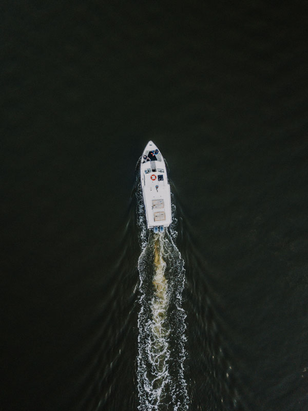 Aerial view of boat at Marramarra Lodge