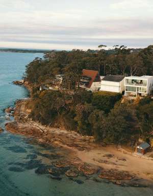 View of The Periscope House in Bundeena and its private beach