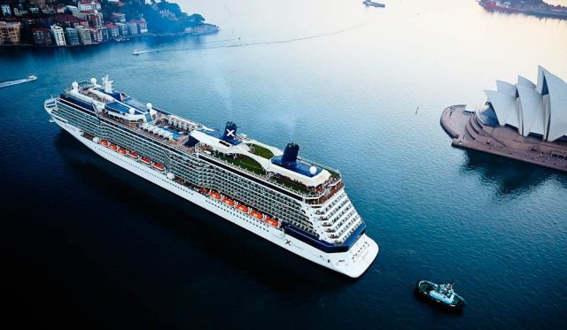 Celebrity Solstice in Sydney Harbour. (cruises)