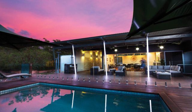 Poolside at Cicada Lodge.