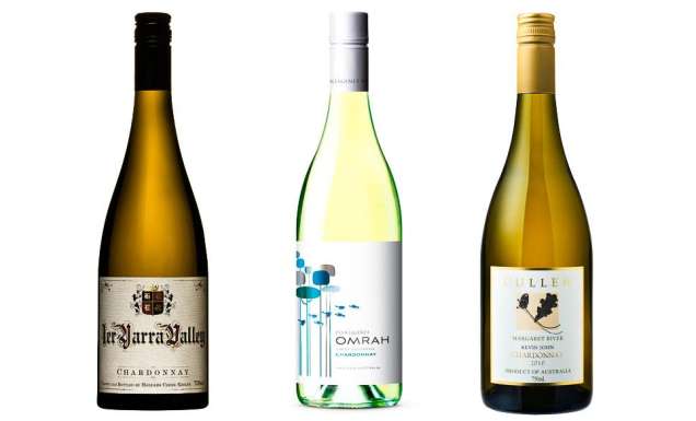 2011 Omrah Chardonnay, Great Southern, WA 2011 Hoddels Creek 1ER Chardonnay, Yarra Valley, Vic 2010 Cullen Kevin John Chardonnay, Margaret River, WA