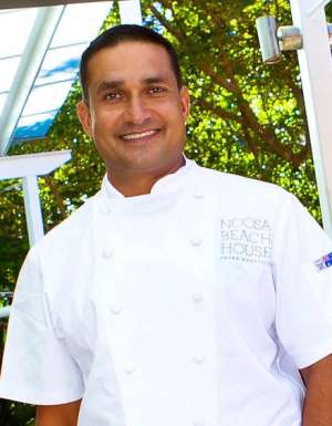 Peter Kuruvita outside his new restaurant Beach House at Noosa.