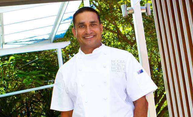 Peter Kuruvita outside his new restaurant Beach House at Noosa.
