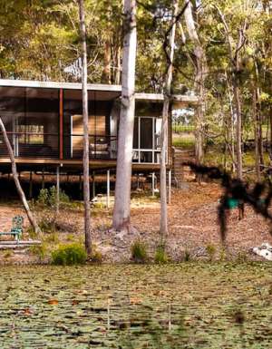 Tranquility: One of four new eco pavilions at Mt Cotton Retreat in the Gold Coast's hinterland.