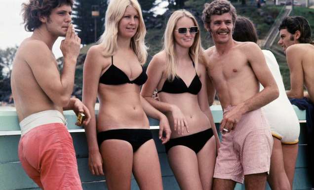 Sun and smokes at Coolangatta in the 60s.