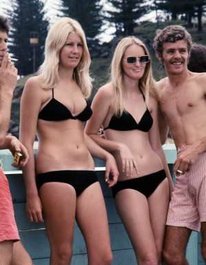 Sun and smokes at Coolangatta in the 60s.