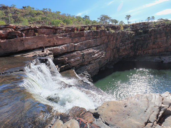 water flowing downstream from above the Bell Gorge