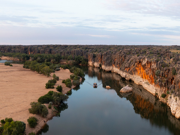 an aerial view of the Geikie Gorge National Park