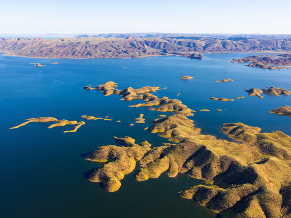 an aerial view of Lake Argyle