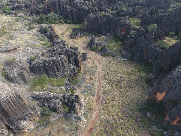 an aerial view of the Mimbi Caves, Kimberley