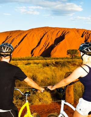 A leisurely cycle around Uluru with Outback Cycling.