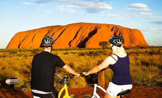 A leisurely cycle around Uluru with Outback Cycling.