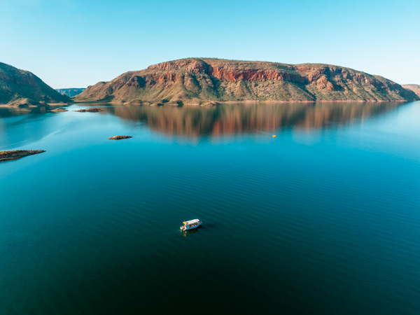 an aerial view of Lake Argyle