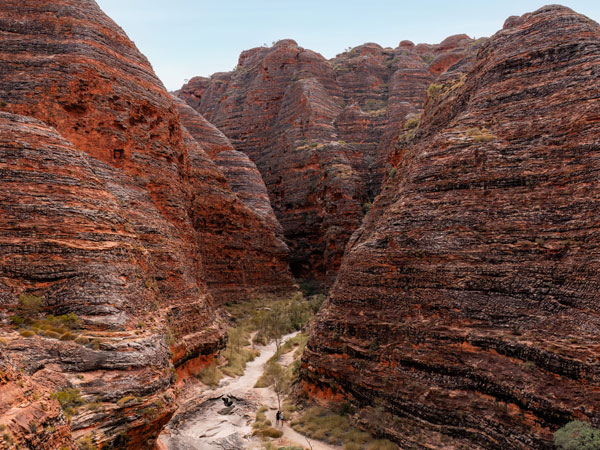 huge striped rock formations at Purnululu National Park