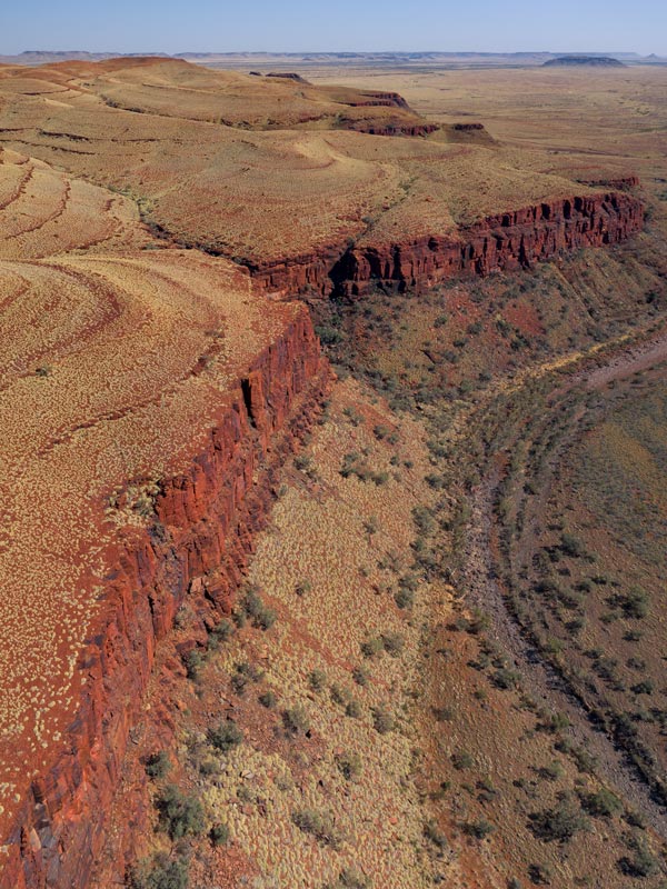 an aerial view of Millstream Chichester National Park Waterhole