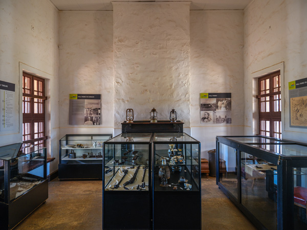 a diverse display of historic items at Cossack Museum