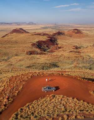 an aerial view of a car parked at Millstream Chichester National Park