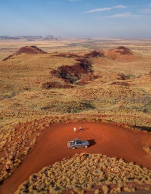 an aerial view of a car parked at Millstream Chichester National Park