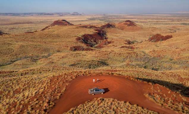 an aerial view of a car parked at Millstream Chichester National Park