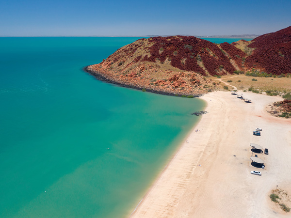 an aerial view of Hearson Cove, Burrup Peninsula near Karratha, Pilbara