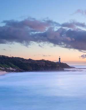 Norah Head (Central Coast) glowing with dawn's soft pastel colours (photo: Daniel Hine).