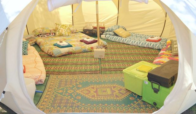 Happy Glamper's 'Lotus Belle' interior - this one suits a family of five.