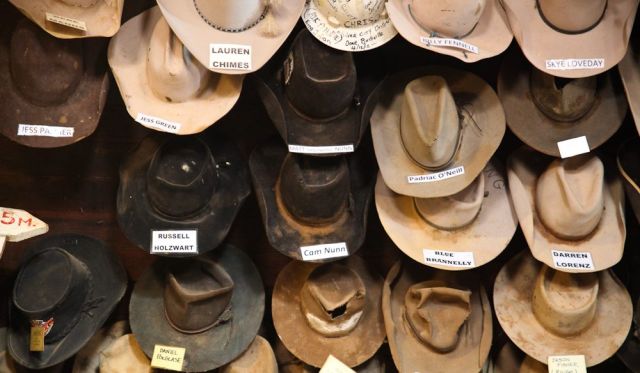 'Hard yard' hats Birdsville Hotel Queensland photo: Steve Madgwick