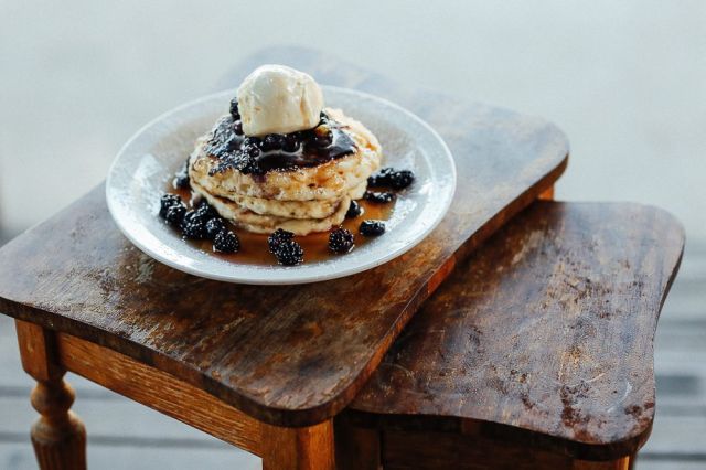 Stop at Nest cafe for the blueberry pancakes alone