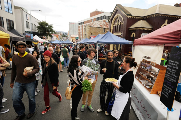 Farmgate Market in Hobart, Tasmania.