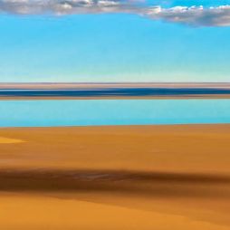 Reflection on Lake Eyre, by Peter Elfes.