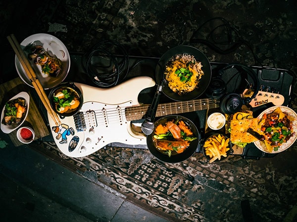 Guitar and food at The Bearded Lady. 