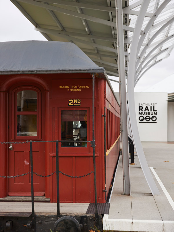 a train carriage at Bathurst Rail Museum in Bathurst