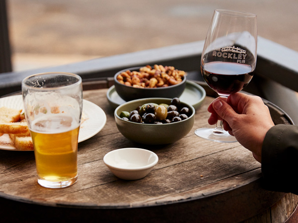 food and wine at The Rockley Pub