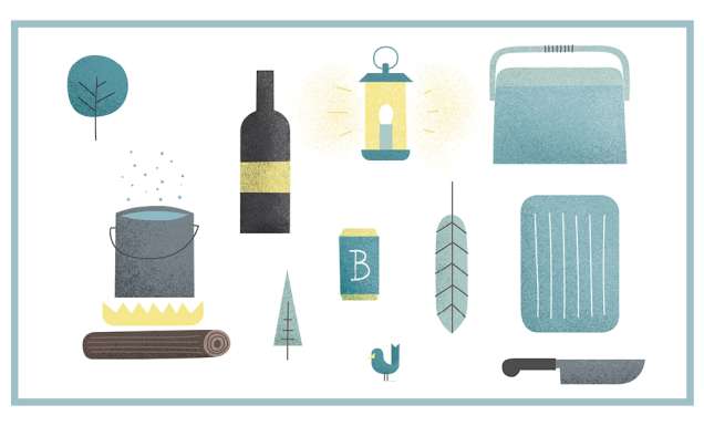 food eating camping relaxing