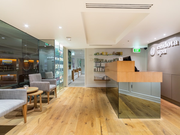 the reception area at Endota Day Spa Four Seasons, Sydney
