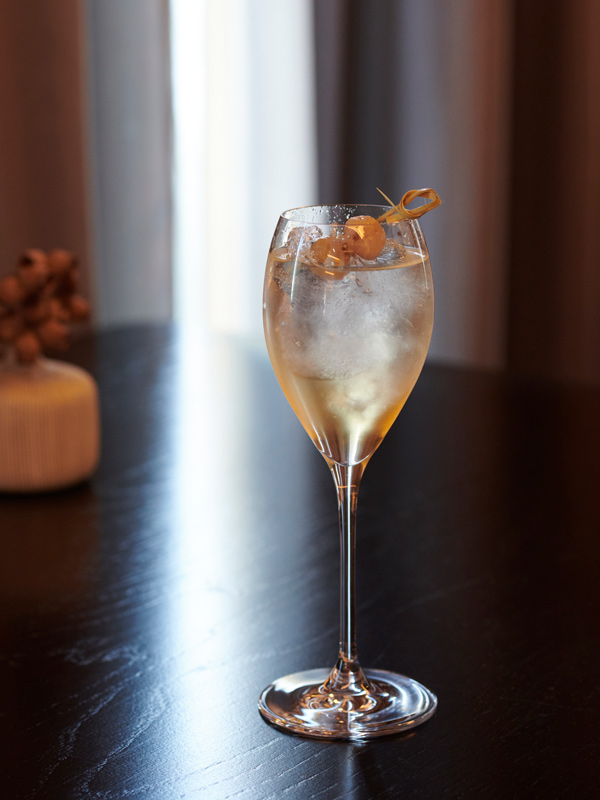 a glass of Lemon Aspen Spitz, Wildflower Restaurant