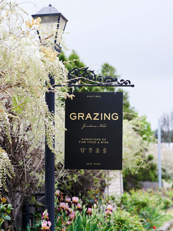 the Grazing restaurant signage