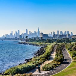 Melbourne skyline as seen from Point Ormond