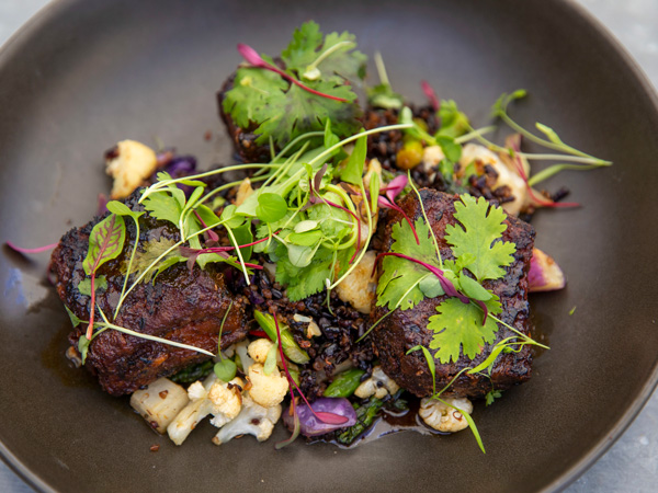 a close-up shot of a dish at Mayfield Garden's Cafe