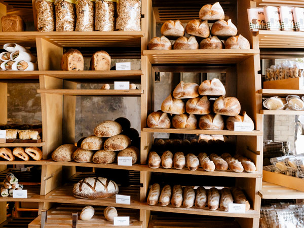 bread display at Baker D. Chirico, Carlton