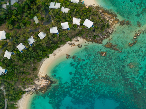 an aerial view of Lizard Island Resort