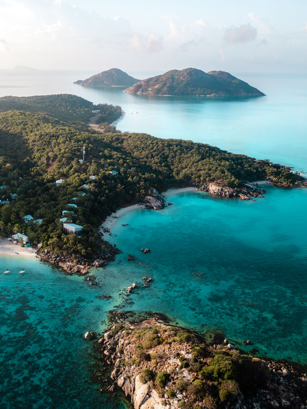 the Lizard Island Resort from above