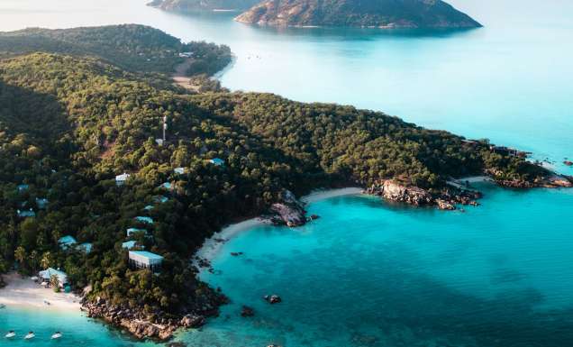 the Lizard Island Resort as seen from above