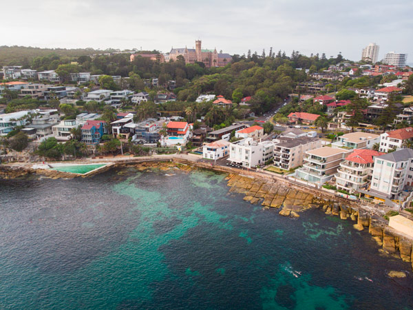 an aerial view of Cabbage Tree Bay Aquatic Reserve, Manly