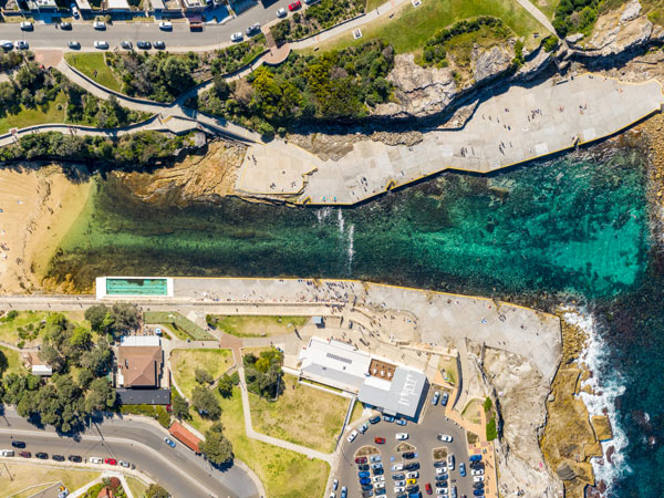 an aerial view of Clovelly Beach, Clovelly