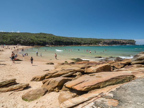 people enjoying at Wattamolla Beach, Royal National Park